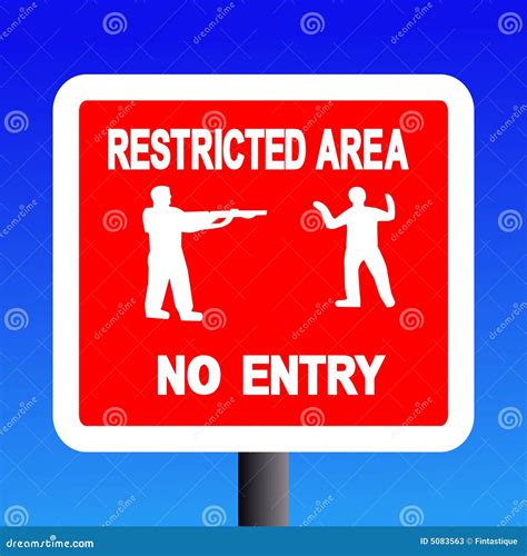 Restricted area sign stock vector. Illustration of armed - 5083563