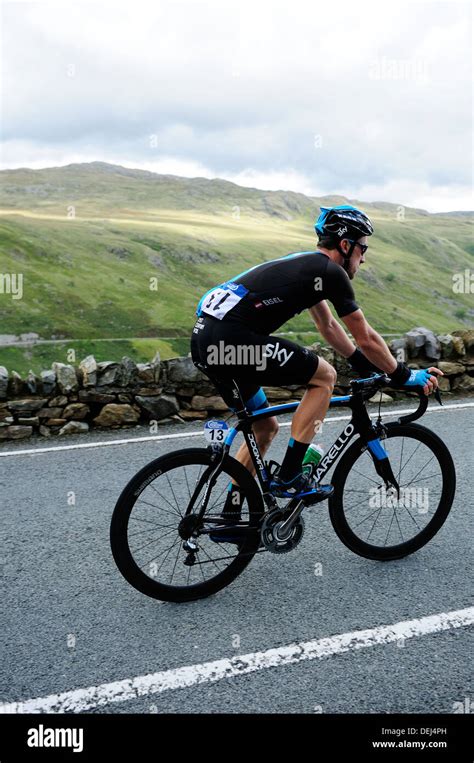 Tour-of-Britain 2013,Pen-y-Pass.Snowdonia Wales.Bernhard Eisel,Sky Team Stock Photo - Alamy