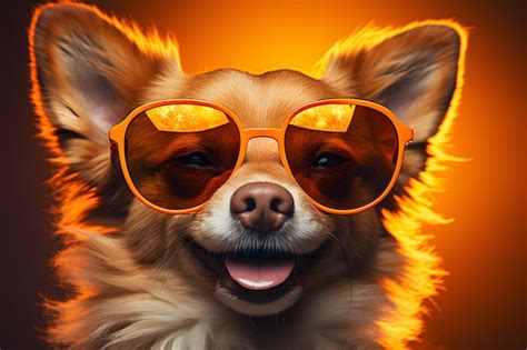 Premium AI Image | Funny dog wearing sunglasses