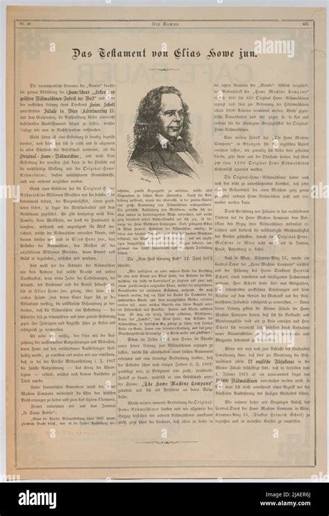 The will of Elias Howe Jun. ". Elias Howe, designer of a sewing machine ...