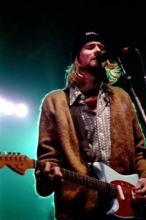 Nirvana , Kurt Cobain during the Concert Editorial Stock Image - Image ...