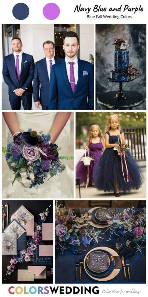 Colors Wedding | Top 8 Blue Fall Wedding Color Palettes