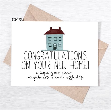 PRINTABLE Funny New Home Card Congratulations on Your New Home I Hope ...