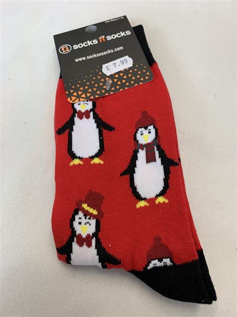 Men's Red Penguin Socks - Penguin Corner