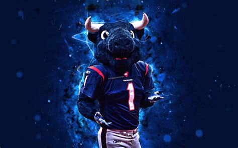 Download wallpapers Toro, 4k, mascot, Houston Texans, abstract art, NFL ...