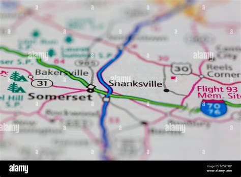 Shanksville Pennsylvania USA shown on a Geography map or Road map Stock Photo - Alamy