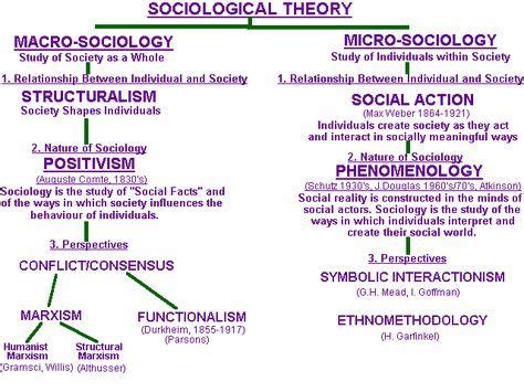 Macro and Micro Sociological Theory: A diagram of theoretical perspectives and their theorists ...