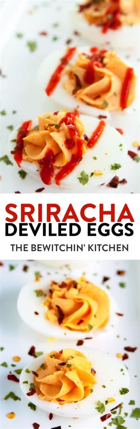 Sriracha Deviled Eggs Recipe | The Bewitchin' Kitchen