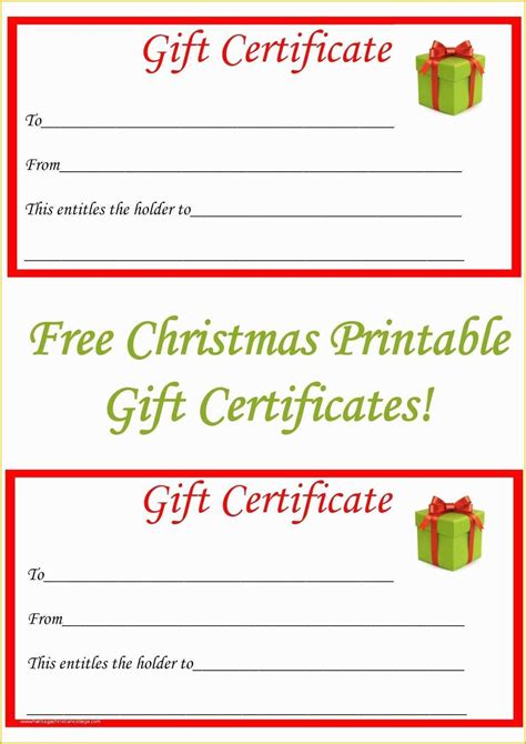 Christmas Blank Gift Certificate Template Free Of 28 Cool Printable ...