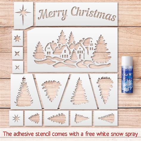 Printable Window Snow Spray Stencils - Printable Templates