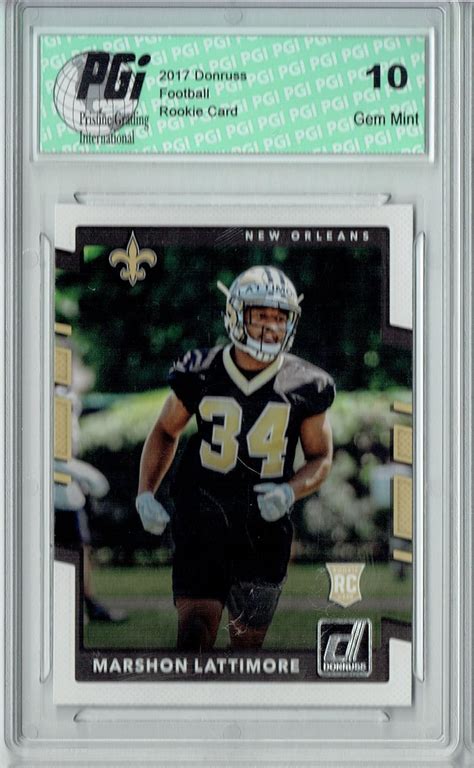 Amazon.com: Marshon Lattimore 2017 Donruss #386 Rookie Card PGI 10 : Collectibles & Fine Art