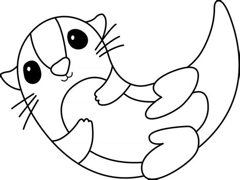 Adorable Otter coloring page - Download, Print or Color Online for Free