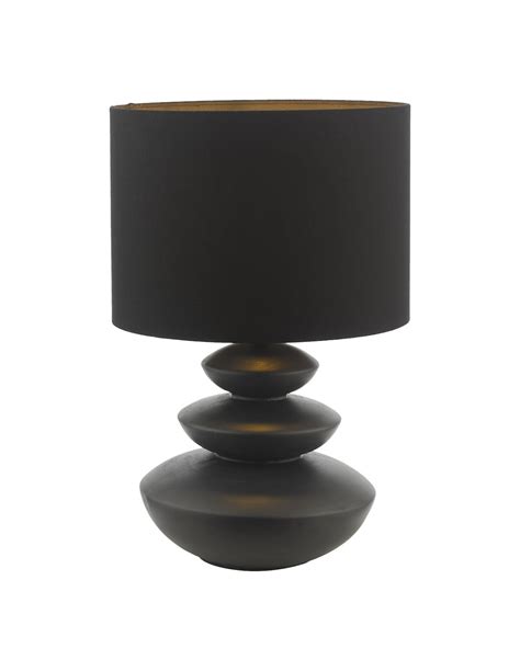 Där Discus Ceramic Table Lamp Black with Shade