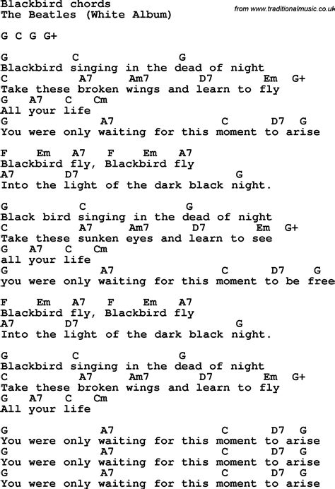 Blackbird | Ukulele songs, Ukulele chords songs, Guitar chords and lyrics