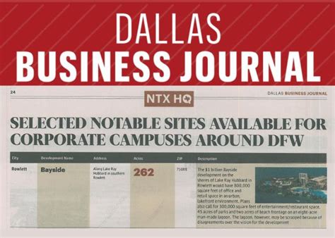 Dallas Business Journal Lists Bayside Among Notable Corporate Campus ...