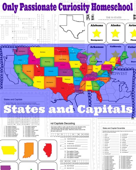 States And Capitals Printable Flash Cards And Worksheets - Only ...