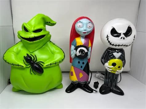 NIGHTMARE BEFORE CHRISTMAS Halloween Oogie Sally Jack Skellington Blow Mold Set $134.99 - PicClick