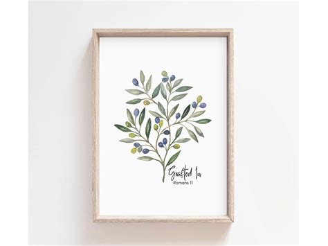 Romans 11 Olive Branch Grafted in Bible Verse Wall Art Tree - Etsy