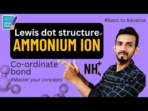 lewis dot structure of ammonium ion NH4+ | Chemistry - YouTube