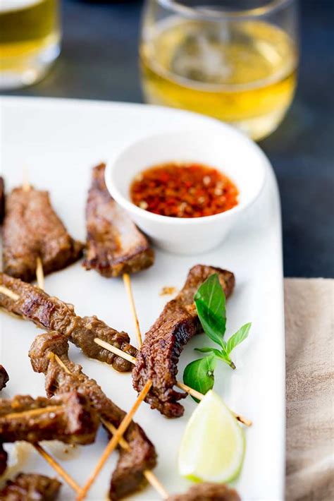 Thai Beef Skewers with Hot & Sour Dressing - Sprinkles and Sprouts