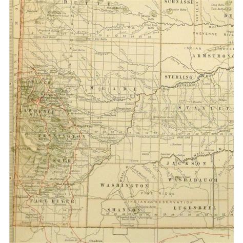 Map - South Dakota, 1897 - Original Art, Antique Maps & Prints