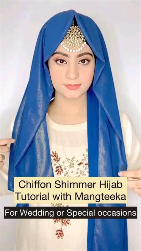 siffon hijab with maang tikka | Simple hijab tutorial, Hijab tutorial ...