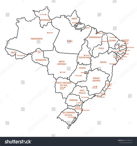 Doodle Freehand Drawing Brazil Political Map Stock Vector (Royalty Free ...