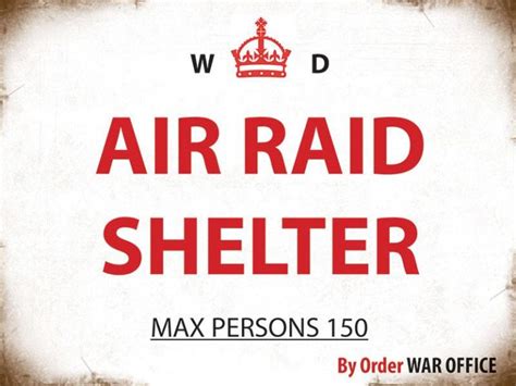 Air Raid Shelter Metal Wall Art (4 sizes) - Metal Wall Signs