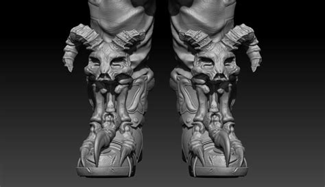 Zbrush Slayer boots progress on Behance