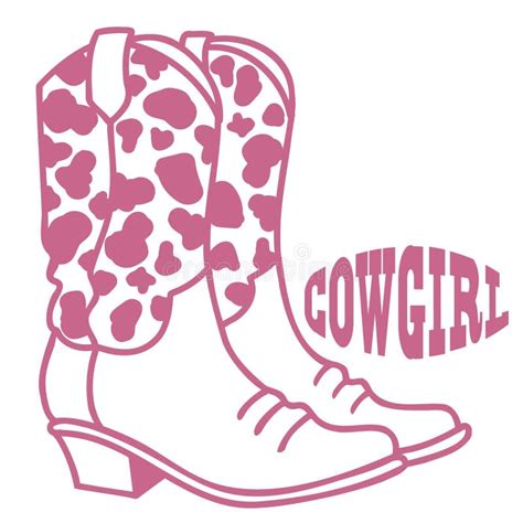 Cowgirl Boots Vector Illustration. Vector Western Cowboy Pink Boots ...