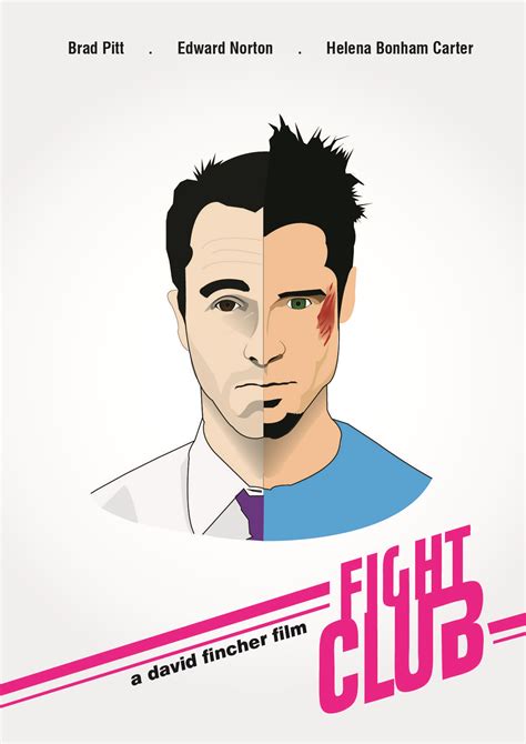 Fight club poster Brad pitt Edward Norton illustration | Fight club ...