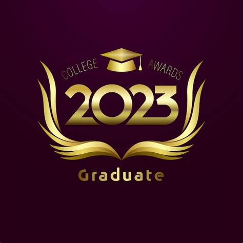 Premium Vector | Class of 2023 year graduation logo. open golden textbook as awards wreath ...