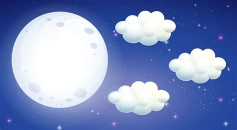 Scene with full moon and clouds 448179 Vector Art at Vecteezy