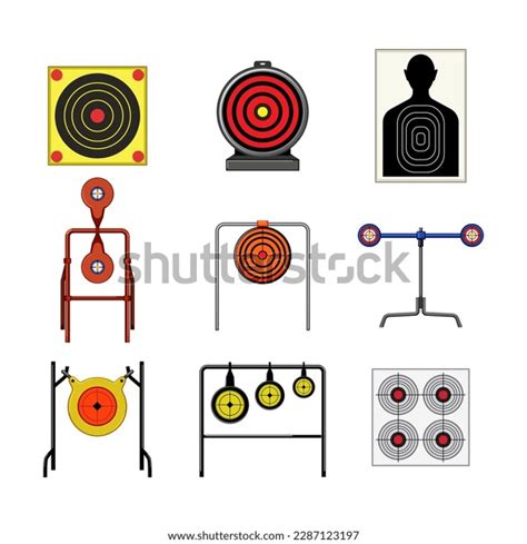 Shooting Target Set Cartoon Aim Range Stock Vector (Royalty Free ...