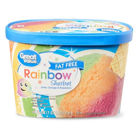 Great Value Fat Free Rainbow Sherbet, 48 fl oz - Walmart.com - Walmart.com