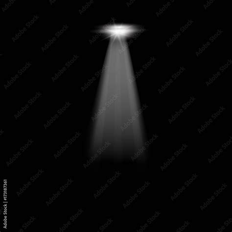 Vector searchlight. Black scene Stock Vector | Adobe Stock