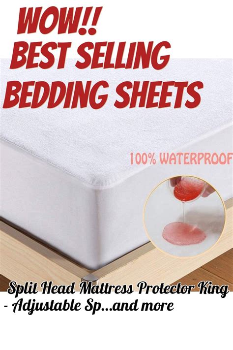 Split Head Mattress Protector King - Adjustable Split-King Size, 100% Terry Cotton Surface - Spl ...