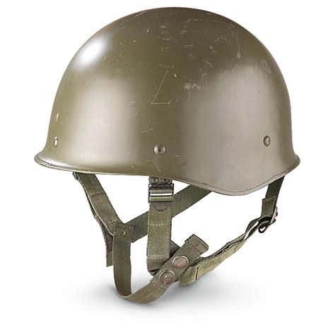 New French Military Paratrooper's Helmet, Olive Drab - 233146, Helmets ...