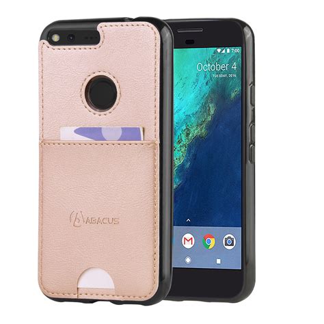 Abacus24-7 Google Pixel XL [2016] Phone Case, Slim Wallet TPU Cover with Card Pocket, Rose Gold ...