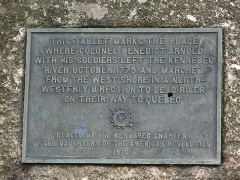 Benedict Arnold 1775 Kennebec River Crossing Historical Marker