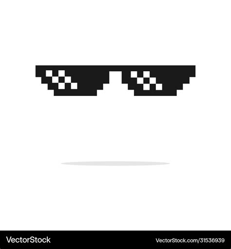 Funny pixelated boss sunglasses gangster thug Vector Image