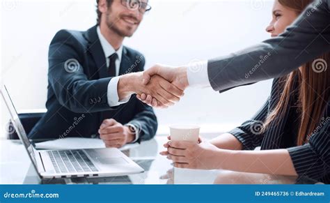 Business People Shaking Hands during a Business Meeting Stock Photo - Image of teamwork, laptop ...