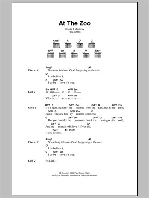 At The Zoo by Paul Simon - Guitar Chords/Lyrics - Guitar Instructor