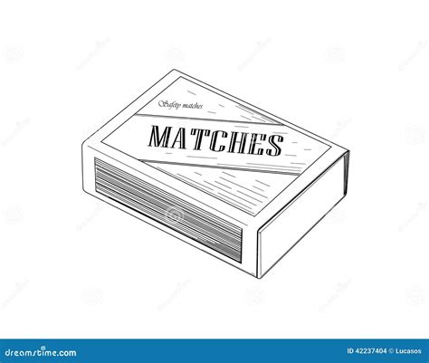 Matchbox Vector Drawing. Hand Drawn Matches Box Illustration. Bu ...