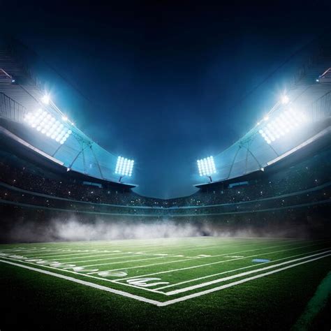 Foggy Night at an American Football Stadium | Premium AI-generated image