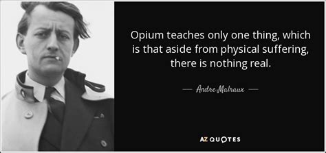 Andre Malraux quote: Opium teaches only one thing, which is that aside from...