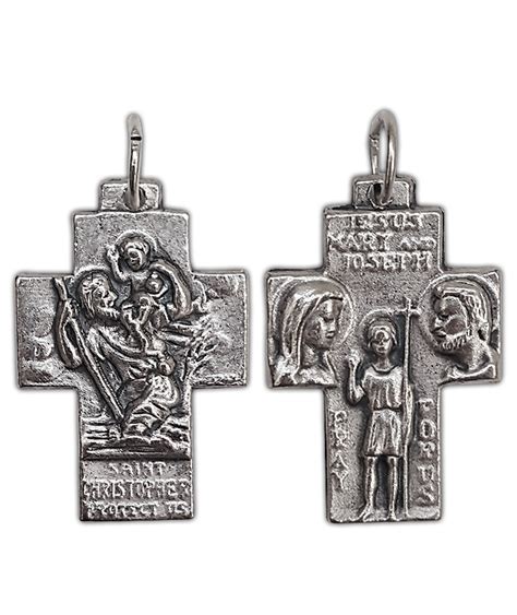 Cross: St Christopher Silver - Cross Pendants - Pleroma Christian Supplies