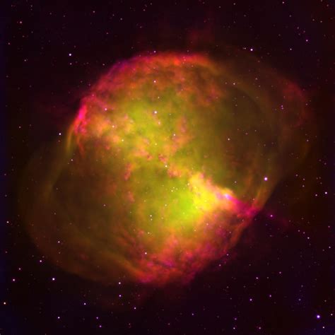 APOD: 2003 January 13 - The Dumbbell Nebula in Hydrogen and Oxygen