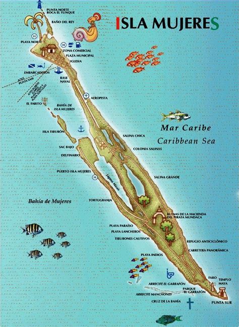 Isla Mujeres is a spit of coral and sand in the Caribbean Sea just off Cancun in Mexico ...