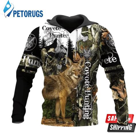 Coyote Hunting Camo 3D Hoodie - Peto Rugs